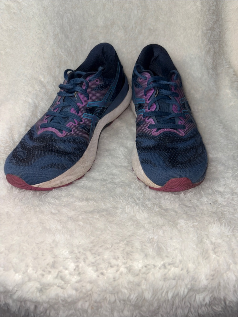 ASICS Women's GEL-Nimbus 23 Size 9.5 - Blue Aqua Running Shoes Worn